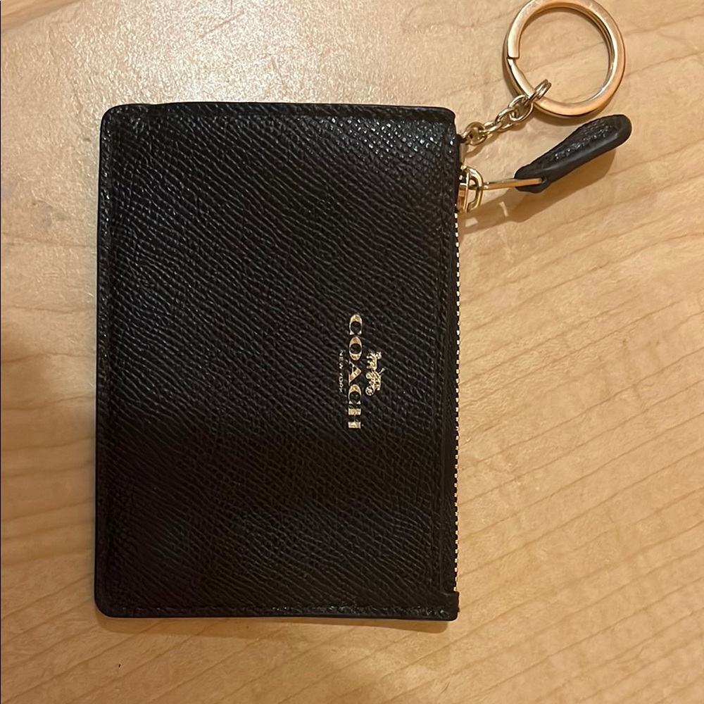 Coach Black Leather Keychain Wallet